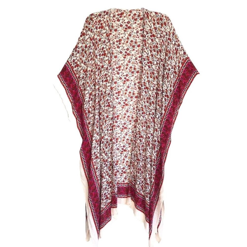 American Eagle Outfitters | Red Paisley Kimono Flyaway | One Size